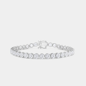 Gilded 12 Carat Lab-Grown Diamond Round-Shaped Classic Tennis Bracelet