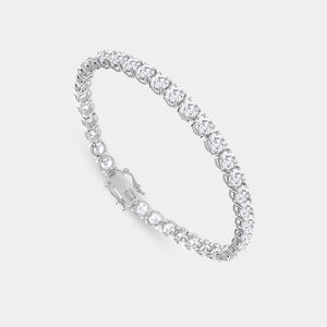 Gilded 12 Carat Lab-Grown Diamond Round-Shaped Classic Tennis Bracelet