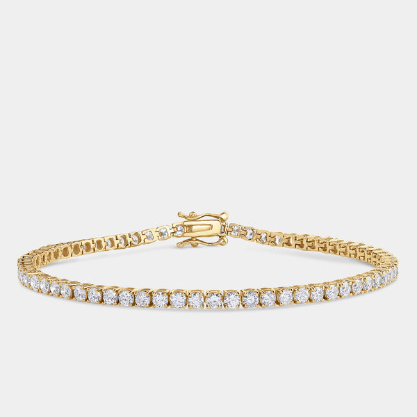 4 Carat Lab-Grown Diamond Round-Shaped Classic Tennis Bracelet — GILDED New York