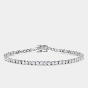 Gilded 4 Carat Lab-Grown Diamond Round-Shaped Classic Tennis Bracelet