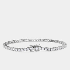 Gilded 4 Carat Lab-Grown Diamond Round-Shaped Classic Tennis Bracelet