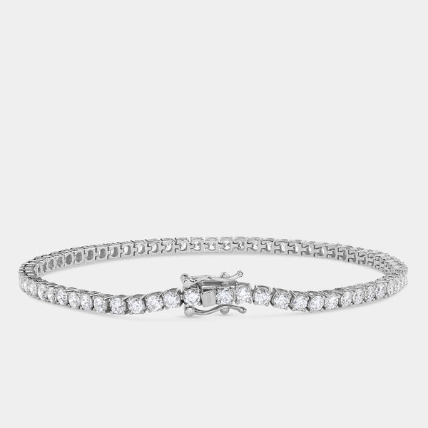Gilded 4 Carat Lab-Grown Diamond Round-Shaped Classic Tennis Bracelet