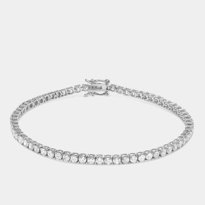 Gilded 4 Carat Lab-Grown Diamond Round-Shaped Classic Tennis Bracelet