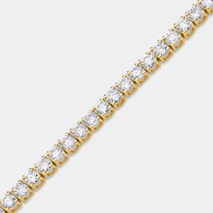 Gilded 4 Carat Lab-Grown Diamond Round-Shaped Classic Tennis Bracelet