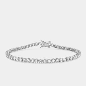 Gilded 5 Carat Lab-Grown Diamond Round-Shaped Classic Tennis Bracelet