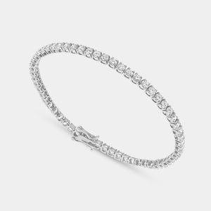Gilded 5 Carat Lab-Grown Diamond Round-Shaped Classic Tennis Bracelet