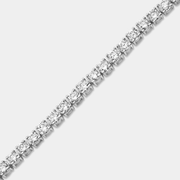 Gilded 5 Carat Lab-Grown Diamond Round-Shaped Classic Tennis Bracelet