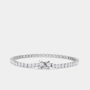 Gilded 7 Carat Lab-Grown Diamond Round-Shaped Classic Tennis Bracelet