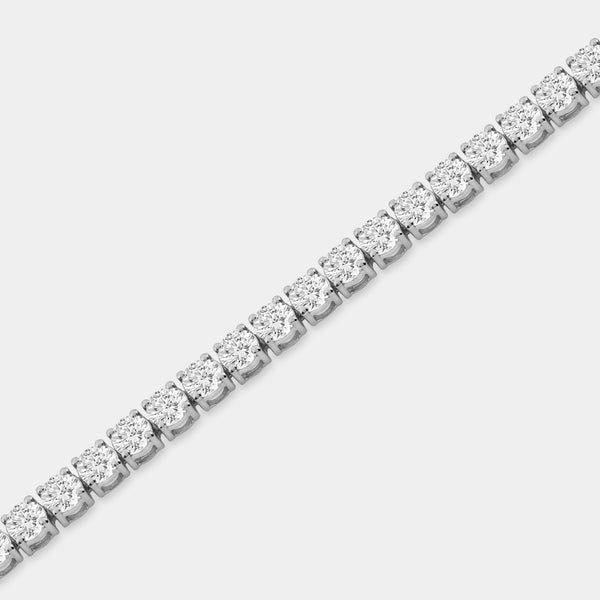 Gilded 7 Carat Lab-Grown Diamond Round-Shaped Classic Tennis Bracelet