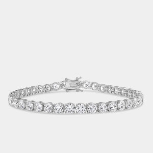 Gilded 15 Carat Lab-Grown Diamond Round-Shaped Classic Tennis Bracelet