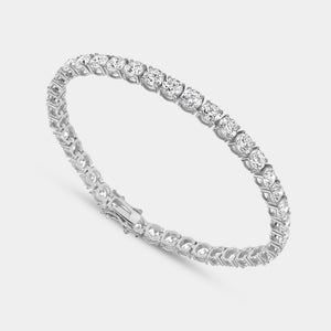 Gilded 15 Carat Lab-Grown Diamond Round-Shaped Classic Tennis Bracelet