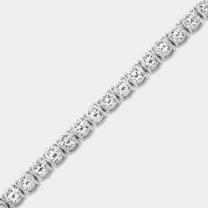 Gilded 15 Carat Lab-Grown Diamond Round-Shaped Classic Tennis Bracelet