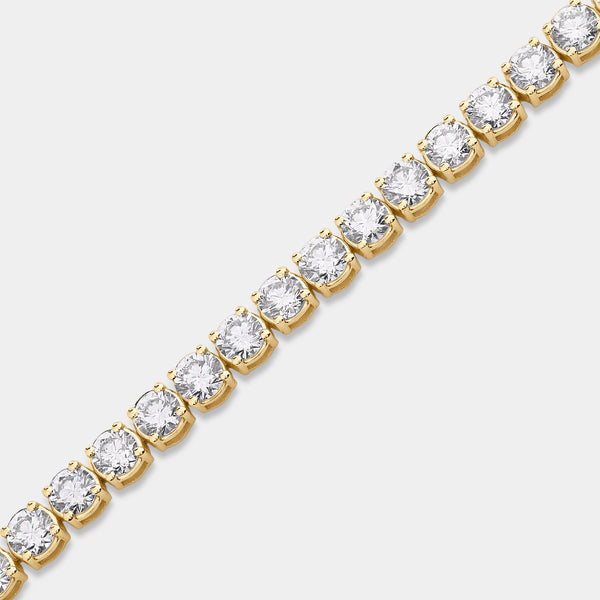 Gilded 10 Carat Lab-Grown Diamond Round-Shaped Classic Tennis Bracelet