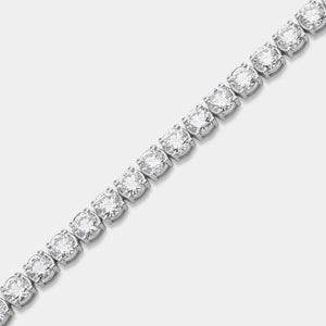 Gilded 10 Carat Lab-Grown Diamond Round-Shaped Classic Tennis Bracelet