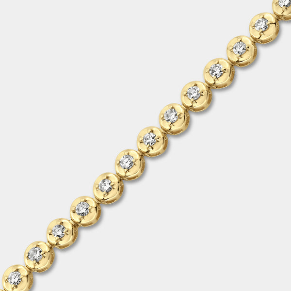 1 Carat Lab-Grown Diamond Round-Shaped Line Bracelet in a Cup Setting — GILDED New York