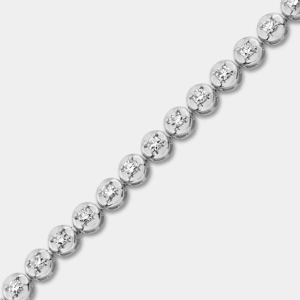 1 Carat Lab-Grown Diamond Round-Shaped Line Bracelet in a Cup Setting — GILDED New York