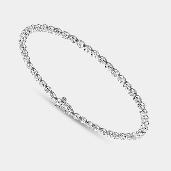 1 Carat Lab-Grown Diamond Round-Shaped Line Bracelet in a Cup Setting — GILDED New York