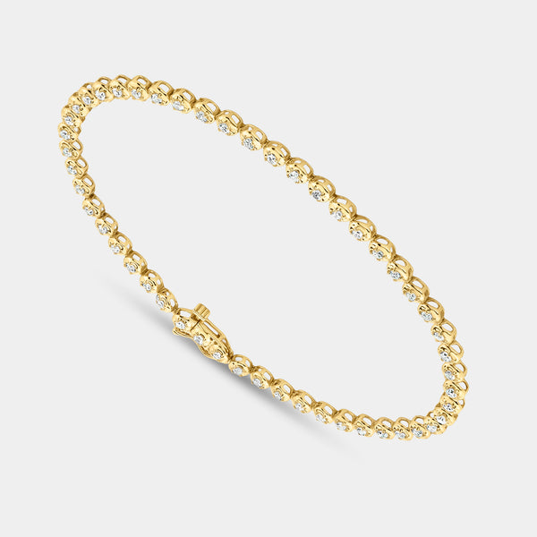 1 Carat Lab-Grown Diamond Round-Shaped Line Bracelet in a Cup Setting — GILDED New York