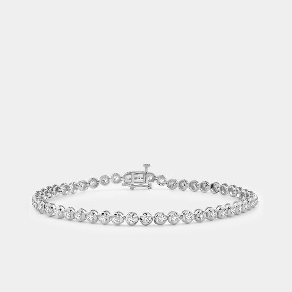 1 Carat Lab-Grown Diamond Round-Shaped Line Bracelet in a Cup Setting — GILDED New York