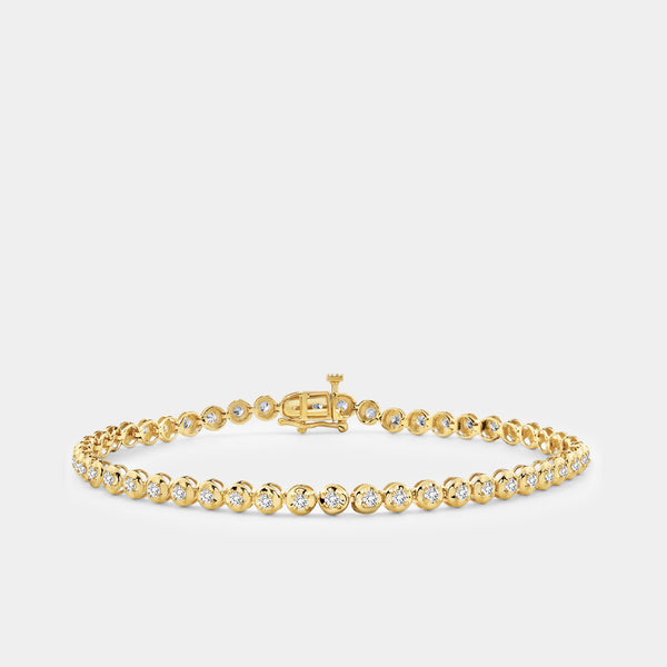 1 Carat Lab-Grown Diamond Round-Shaped Line Bracelet in a Cup Setting — GILDED New York
