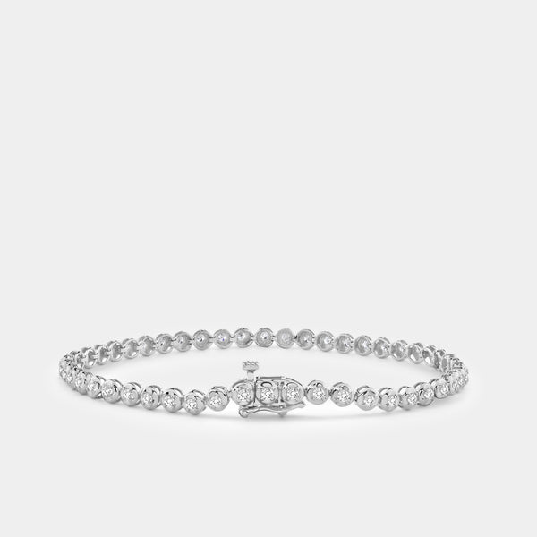 1 Carat Lab-Grown Diamond Round-Shaped Line Bracelet in a Cup Setting — GILDED New York