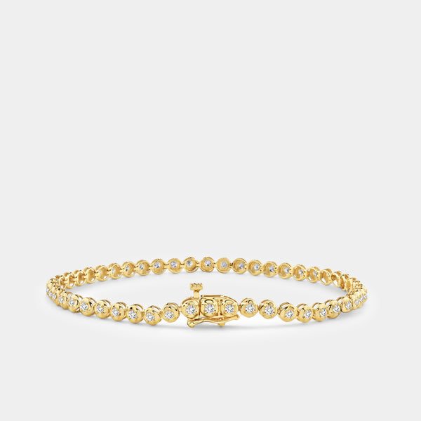 1 Carat Lab-Grown Diamond Round-Shaped Line Bracelet in a Cup Setting — GILDED New York