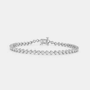 Gilded 2 Carat Lab-Grown Diamond Fashion Bracelet with a Lace-Inspired Center in an Illusion-Plate Setting