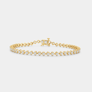 Gilded 2 Carat Lab-Grown Diamond Fashion Bracelet with a Lace-Inspired Center in an Illusion-Plate Setting