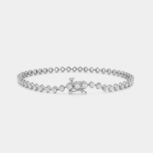 Gilded 2 Carat Lab-Grown Diamond Fashion Bracelet with a Lace-Inspired Center in an Illusion-Plate Setting