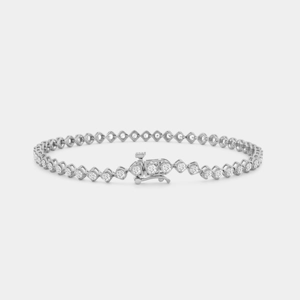Gilded 2 Carat Lab-Grown Diamond Fashion Bracelet with a Lace-Inspired Center in an Illusion-Plate Setting