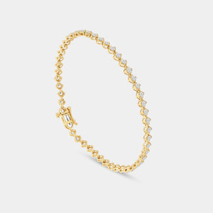 Gilded 2 Carat Lab-Grown Diamond Fashion Bracelet with a Lace-Inspired Center in an Illusion-Plate Setting