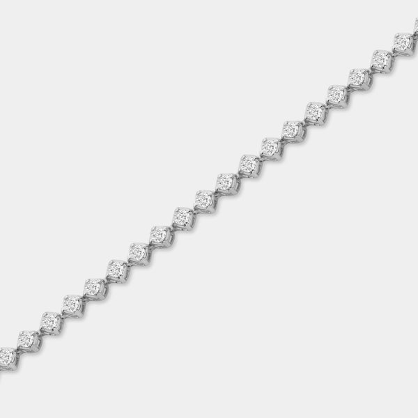 Gilded 2 Carat Lab-Grown Diamond Fashion Bracelet with a Lace-Inspired Center in an Illusion-Plate Setting