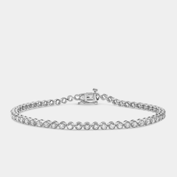2 Carat Lab-Grown Diamond Round-Shaped Line Bracelet in a Cup Setting — GILDED New York