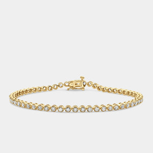 Gilded 2 Carat Lab-Grown Diamond Round-Shaped Line Bracelet in a Cup Setting