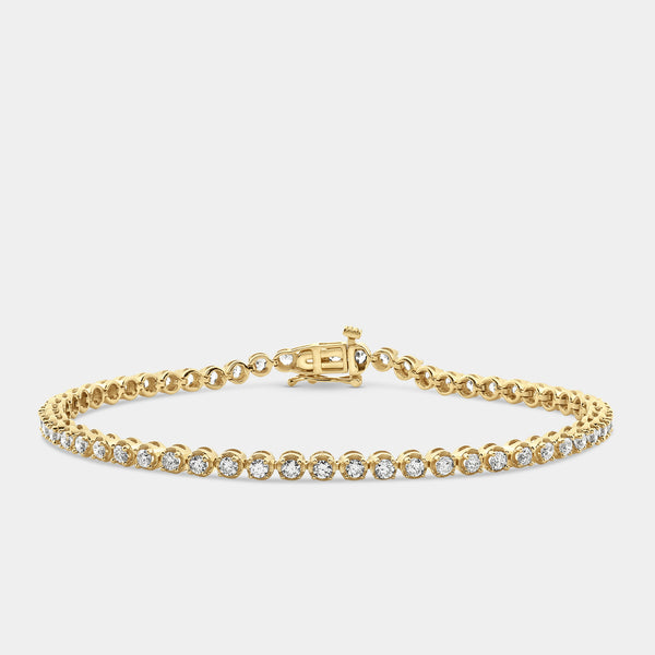 2 Carat Lab-Grown Diamond Round-Shaped Line Bracelet in a Cup Setting — GILDED New York