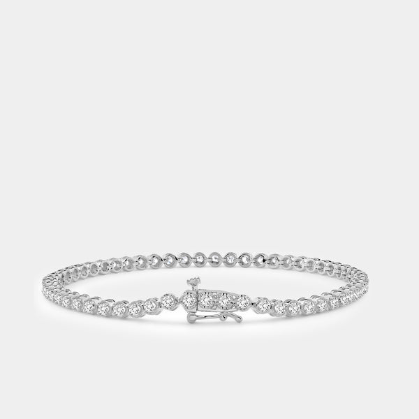 2 Carat Lab-Grown Diamond Round-Shaped Line Bracelet in a Cup Setting — GILDED New York