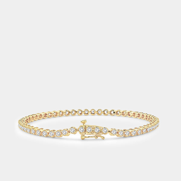 2 Carat Lab-Grown Diamond Round-Shaped Line Bracelet in a Cup Setting — GILDED New York