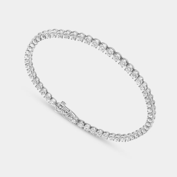 2 Carat Lab-Grown Diamond Round-Shaped Line Bracelet in a Cup Setting — GILDED New York