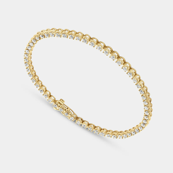 2 Carat Lab-Grown Diamond Round-Shaped Line Bracelet in a Cup Setting — GILDED New York