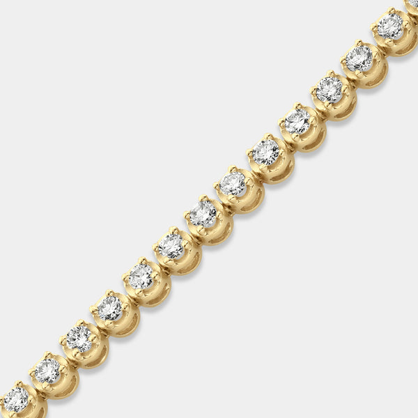 2 Carat Lab-Grown Diamond Round-Shaped Line Bracelet in a Cup Setting — GILDED New York