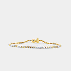 Gilded 1 Carat Lab-Grown Diamond Round-Shaped Classic Tennis Bracelet