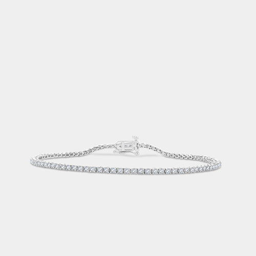 Gilded 1 Carat Lab-Grown Diamond Round-Shaped Classic Tennis Bracelet