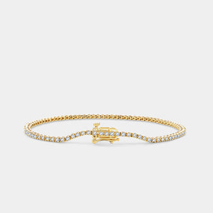 Gilded 1 Carat Lab-Grown Diamond Round-Shaped Classic Tennis Bracelet