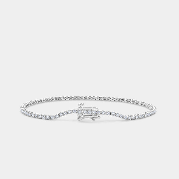 Gilded 1 Carat Lab-Grown Diamond Round-Shaped Classic Tennis Bracelet