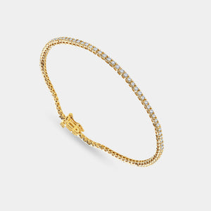 Gilded 1 Carat Lab-Grown Diamond Round-Shaped Classic Tennis Bracelet
