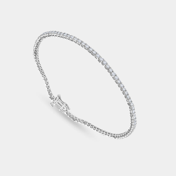 Gilded 1 Carat Lab-Grown Diamond Round-Shaped Classic Tennis Bracelet