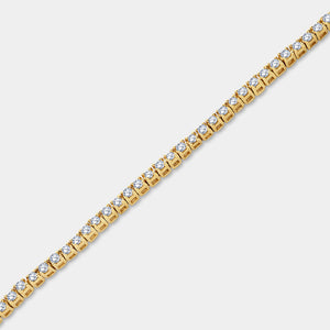 Gilded 1 Carat Lab-Grown Diamond Round-Shaped Classic Tennis Bracelet