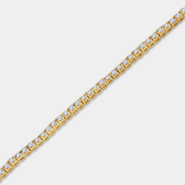 Gilded 1 Carat Lab-Grown Diamond Round-Shaped Classic Tennis Bracelet