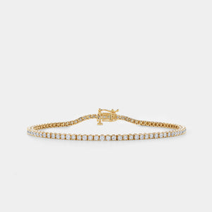 Gilded 2 Carat Lab-Grown Diamond Round-Shaped Classic Tennis Bracelet