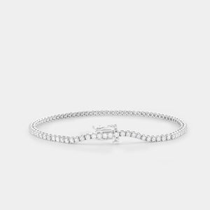 Gilded 2 Carat Lab-Grown Diamond Round-Shaped Classic Tennis Bracelet